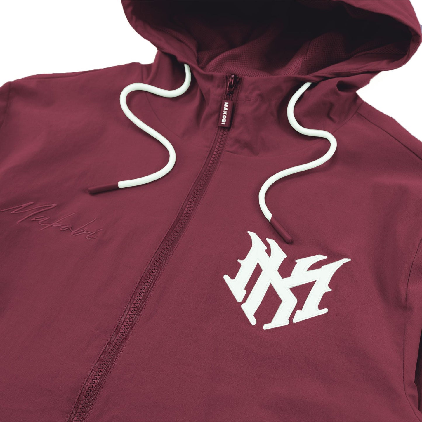 Nylon Hoodie | M4634 Adorni Zip Up- Burgundy