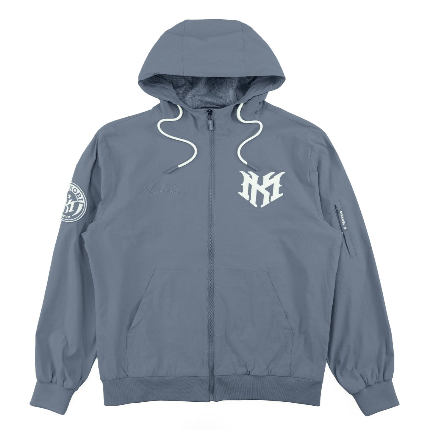 Nylon Hoodie | M4634 Adorni Zip Up- Midnight Blue