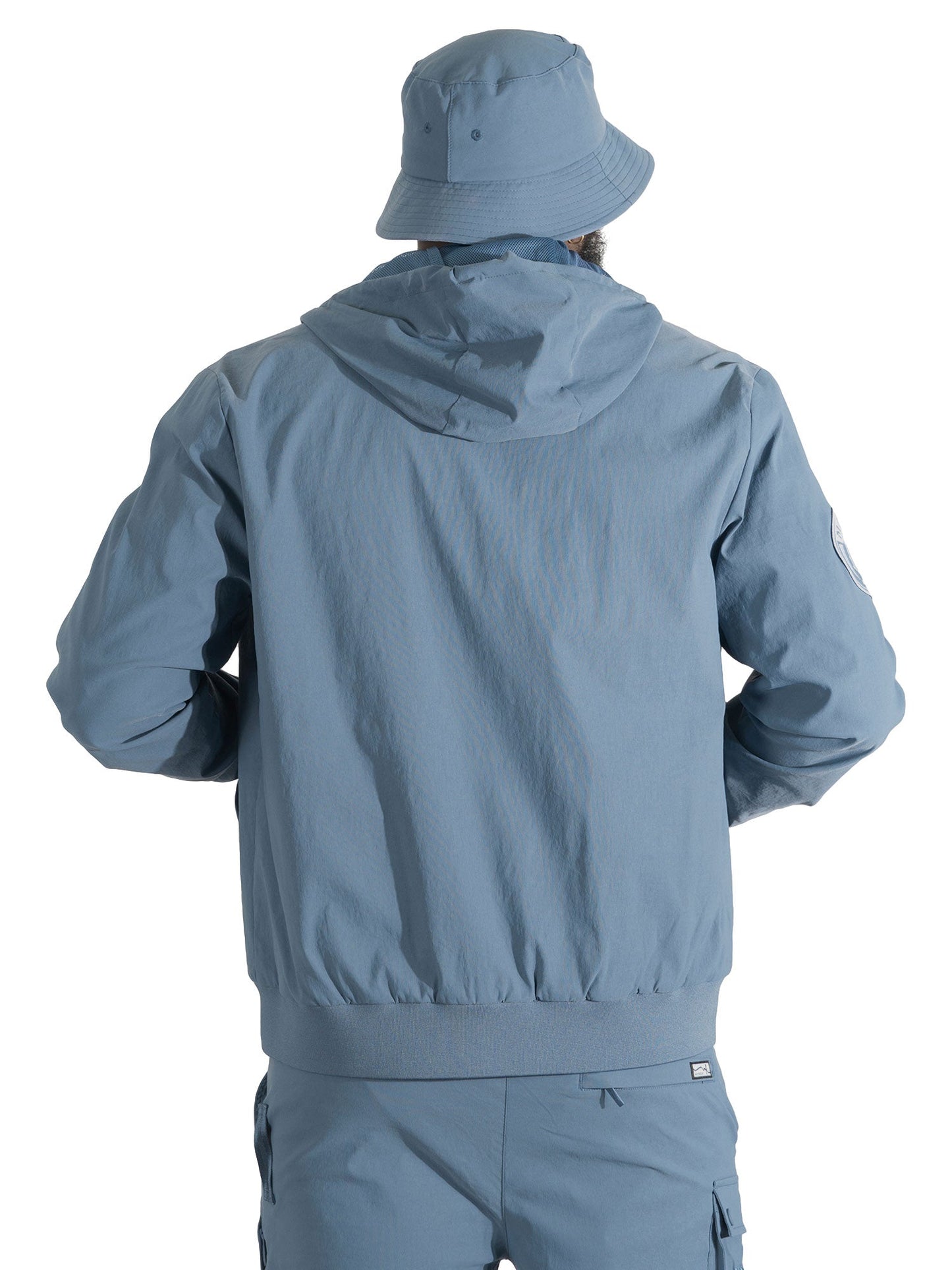 Nylon Hoodie | M4634 Adorni Zip Up- Midnight Blue