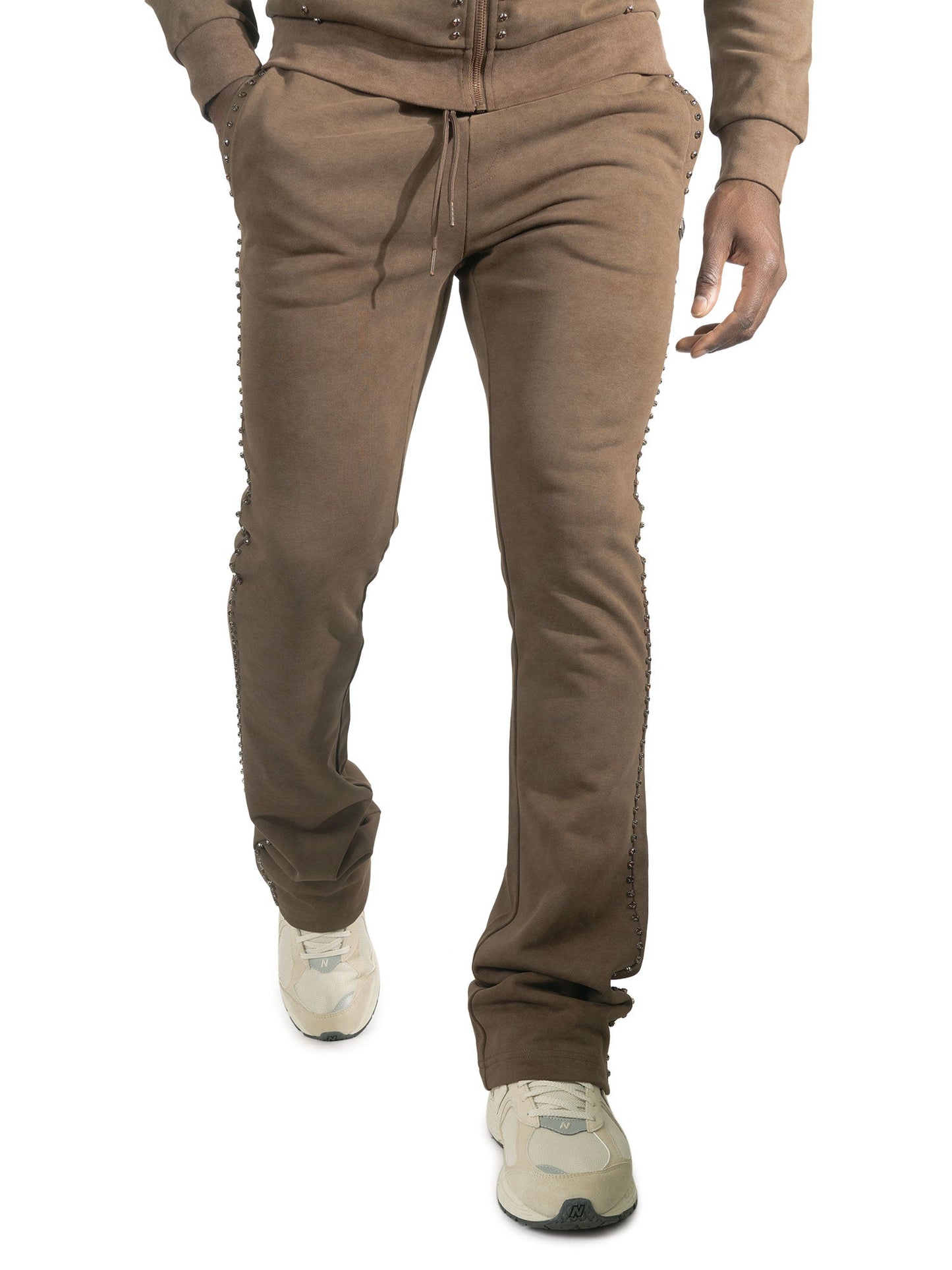 Set | M5455 Lorenzino Zip-Up Hoodie Set - Brown