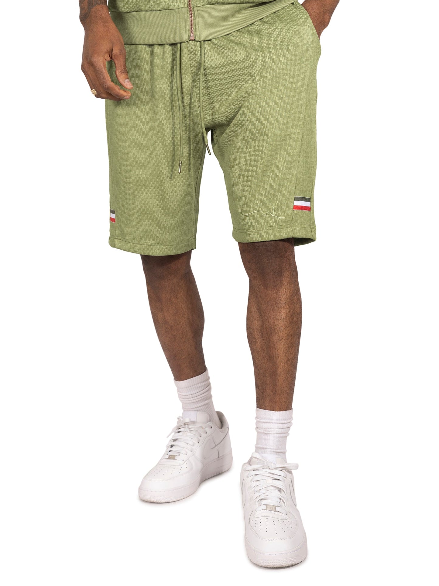 M428 Moreli Knit Short Sets - Olive