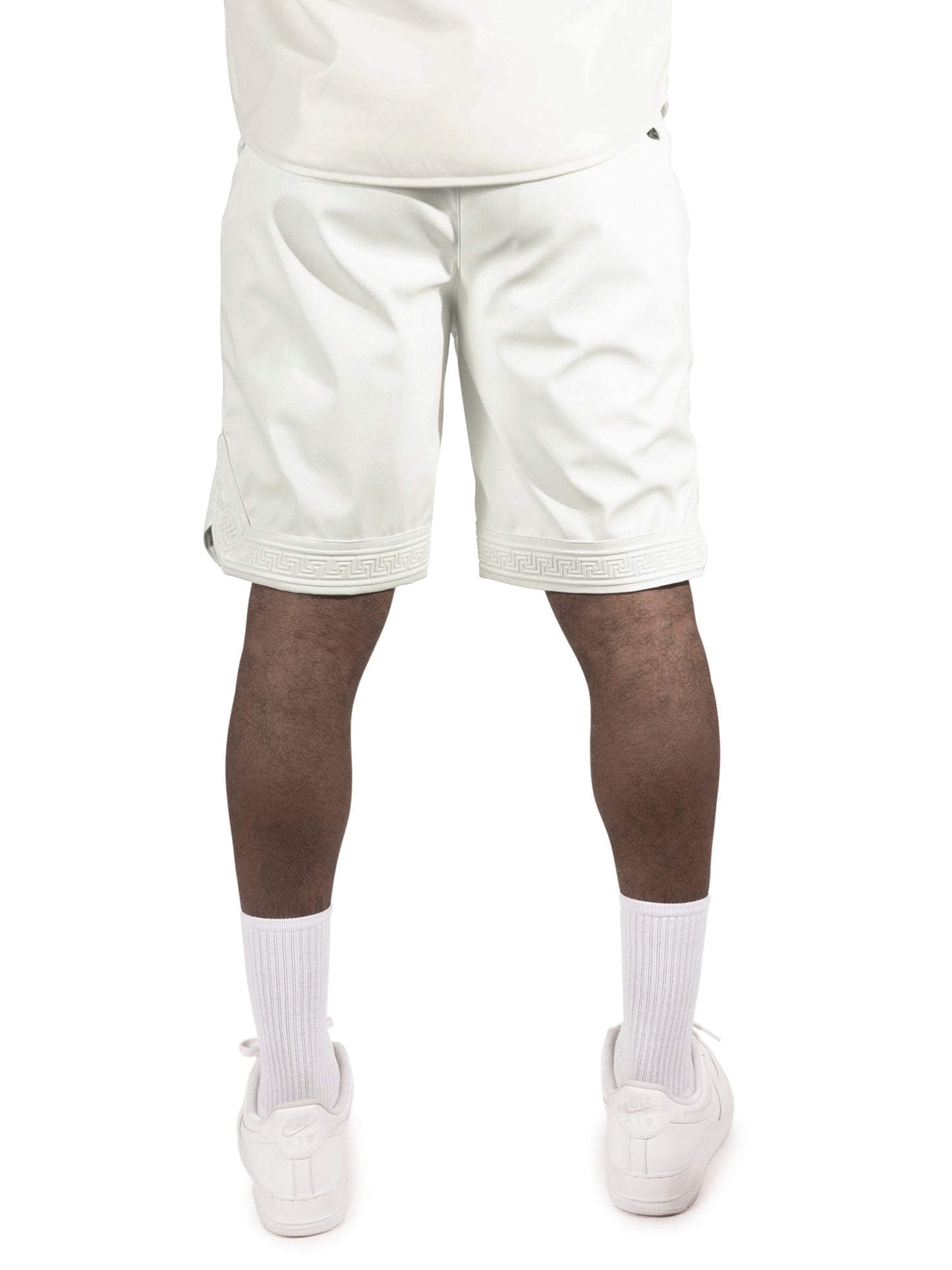 M629 Belluci Vegan Leather Shorts - White