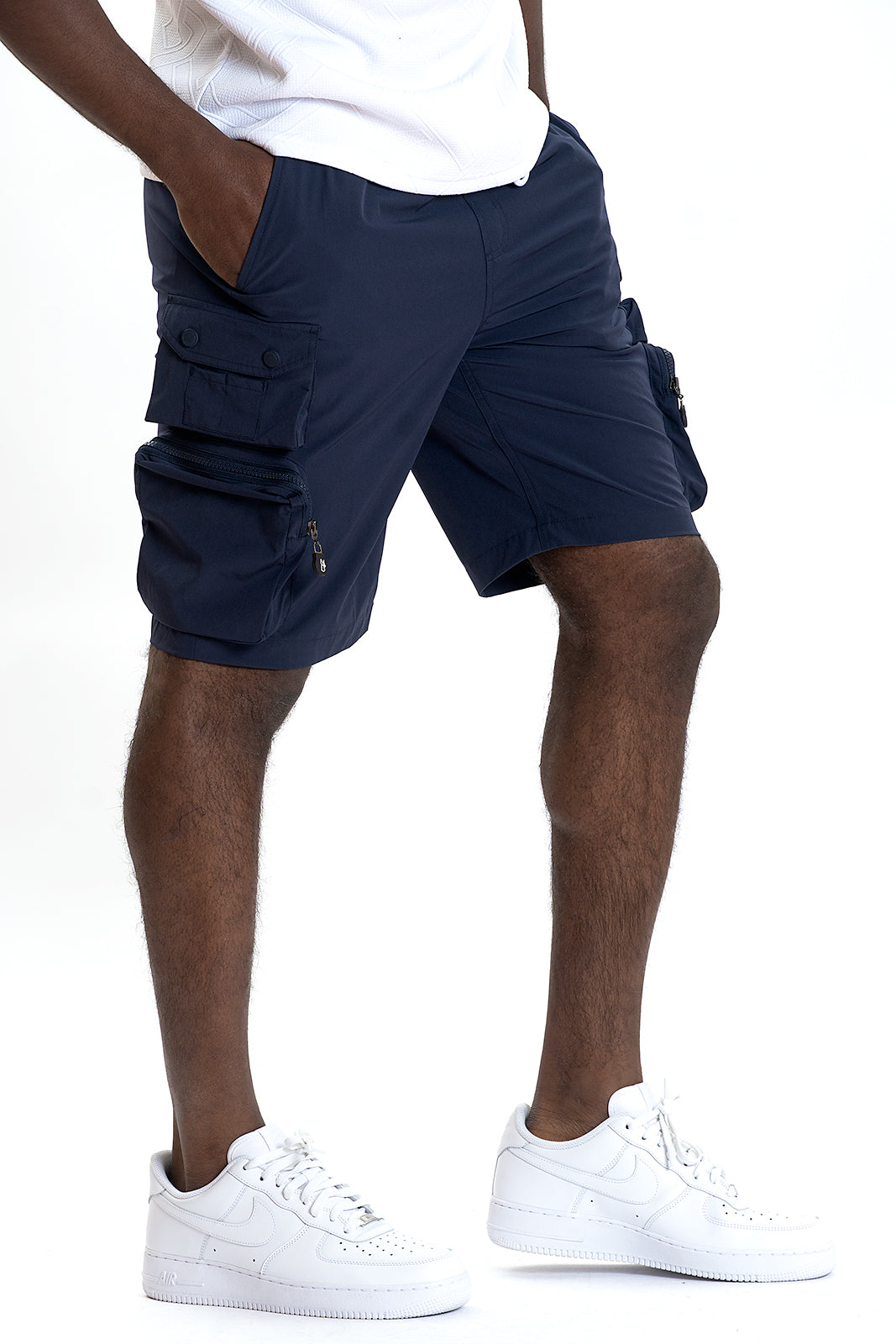M633 Colton Nylon Spandex Cargo Shorts - Navy
