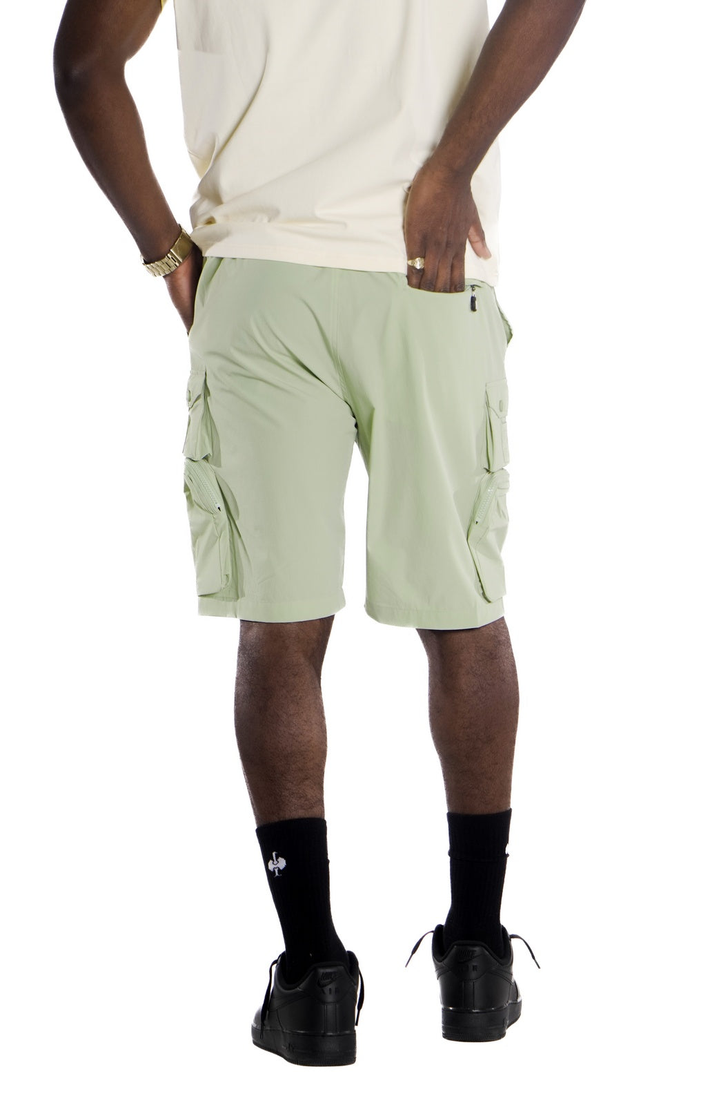 M633 Colton Nylon Spandex Cargo Shorts - Olive