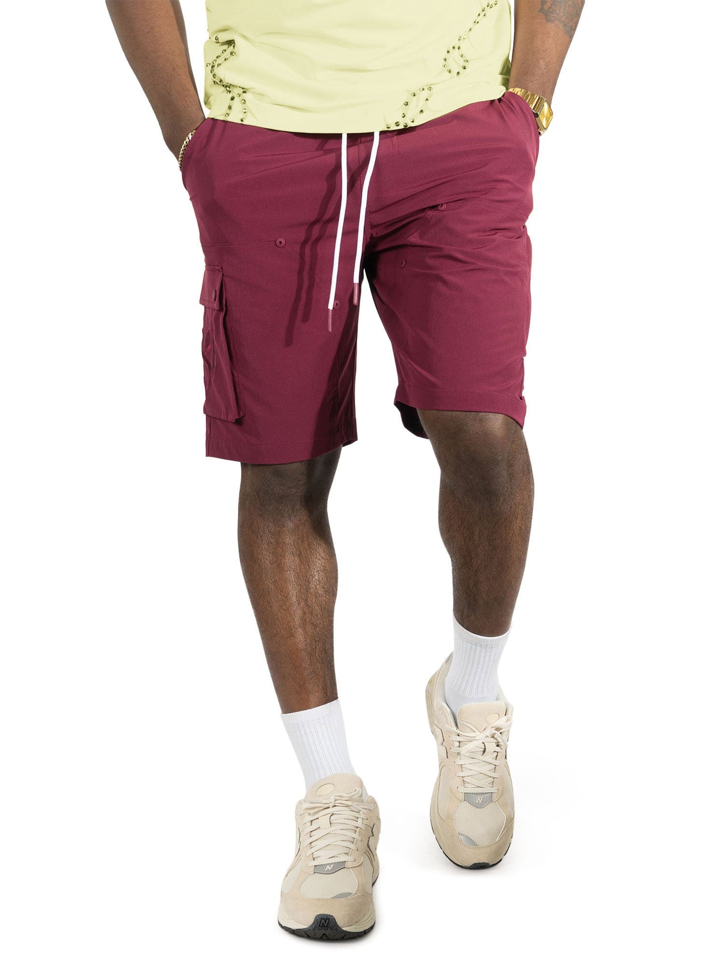 Nylon Shorts| M634 Adorni Shorts - Burgundy