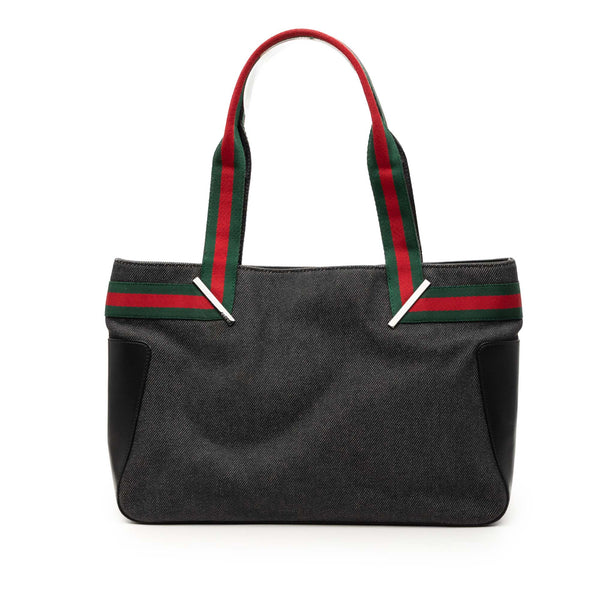 Tote Bag Denim Web Black (Pre-Owned)