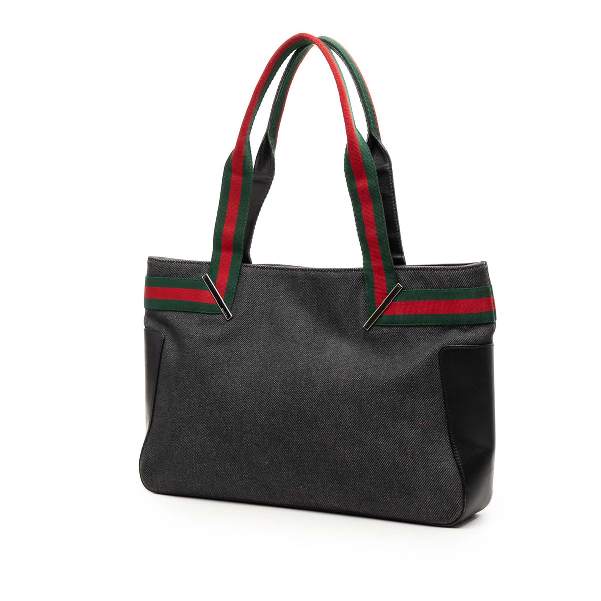Tote Bag Denim Web Black (Pre-Owned)