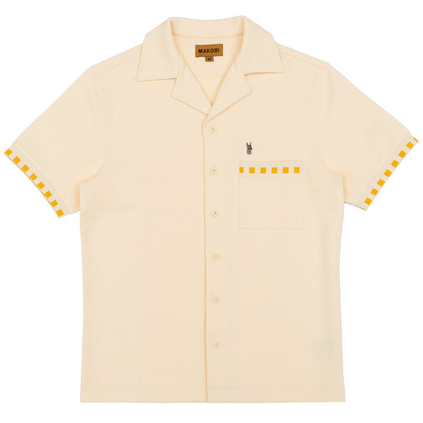 M863 Bianchi Jacquard Button Down - Natural