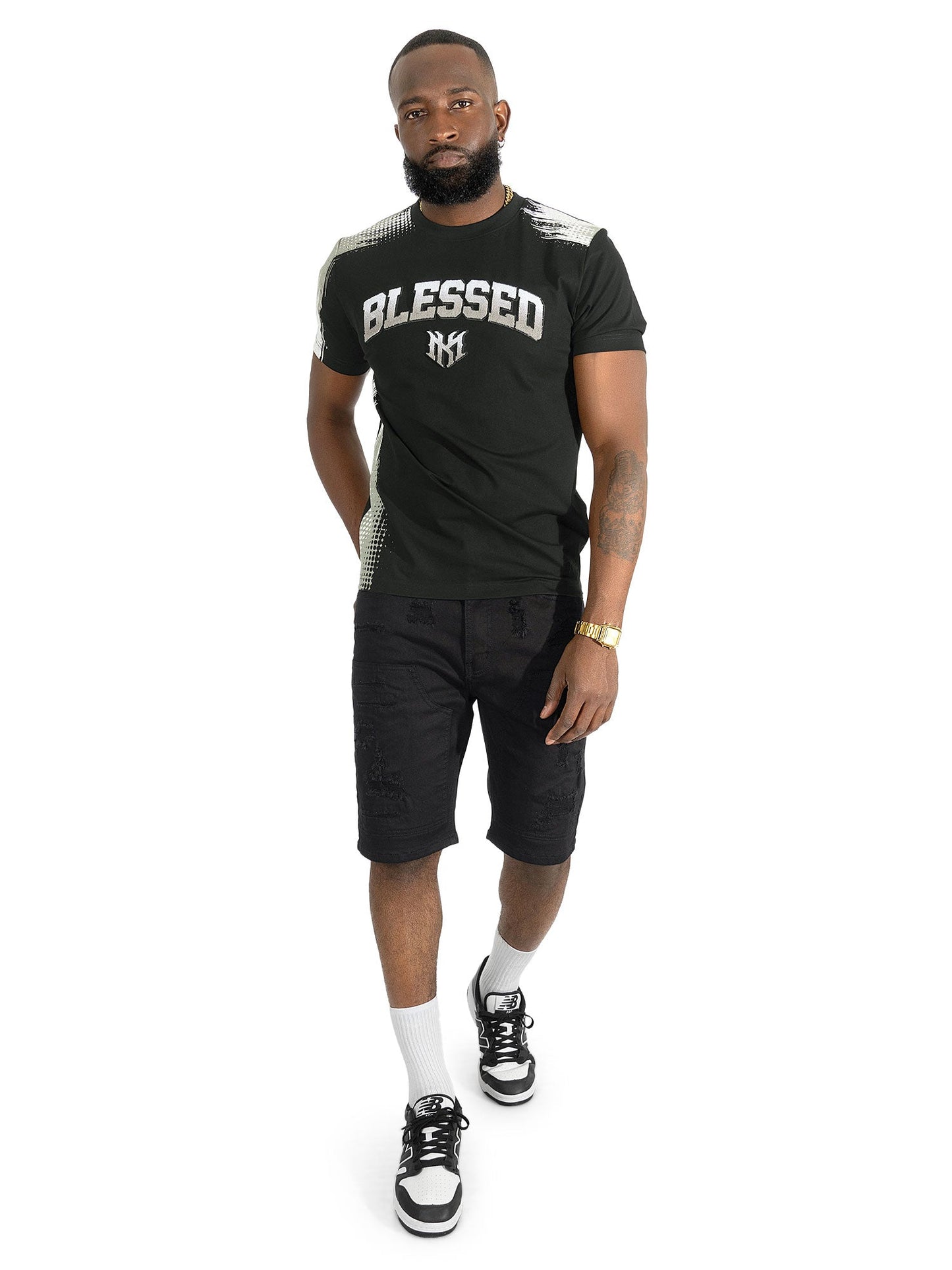 Jersey Shirt | M261 Bendito Blessed Tee - Black