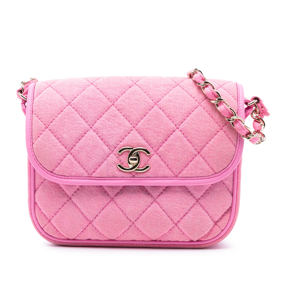 Chanel Messenger Bag Quilted Denim