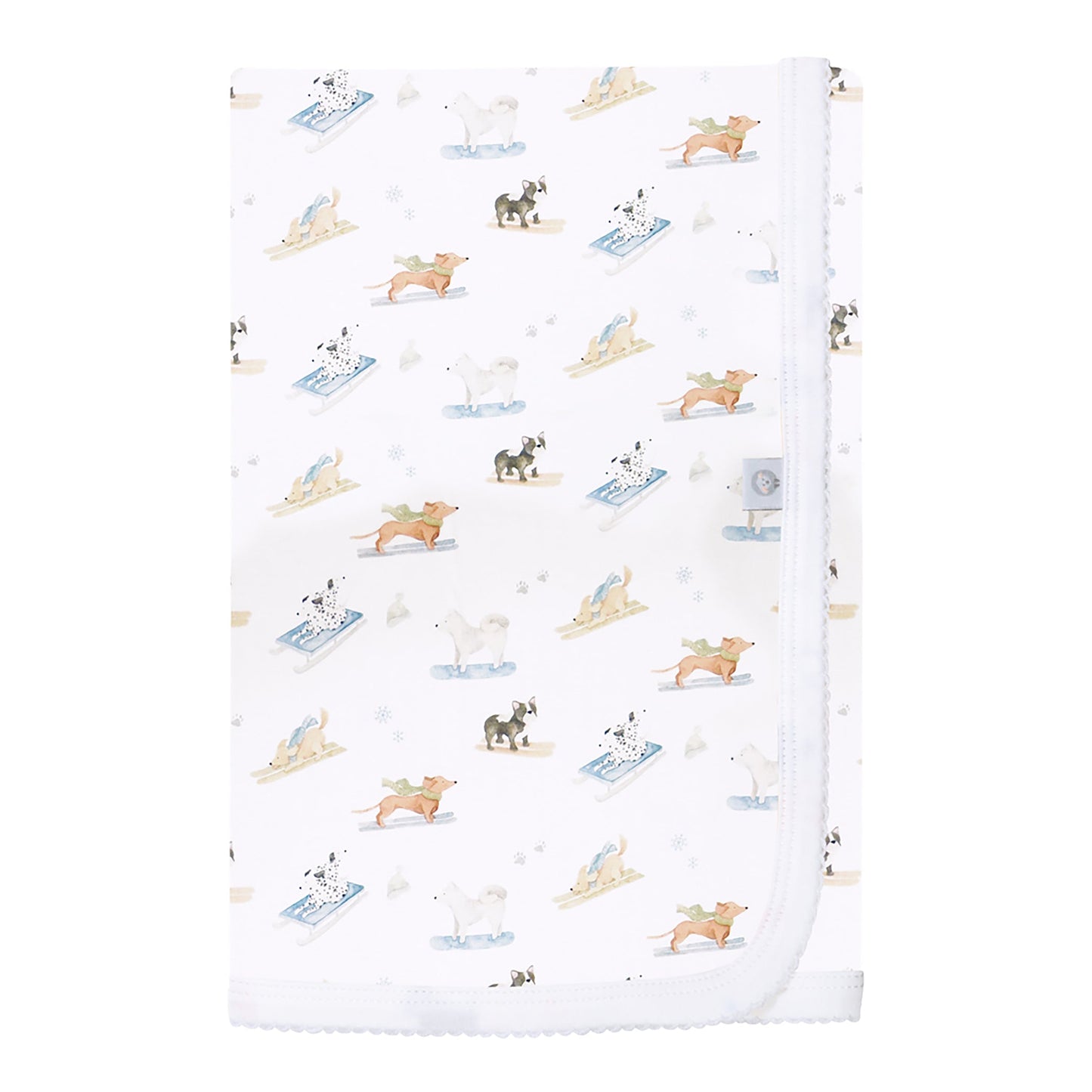 Ski Pups Boy Pima Baby Blanket