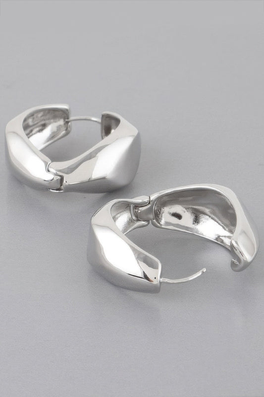 MEATPACKING Abstract Edge Hoop Earrings: NYFW BYMANYC ® New York
