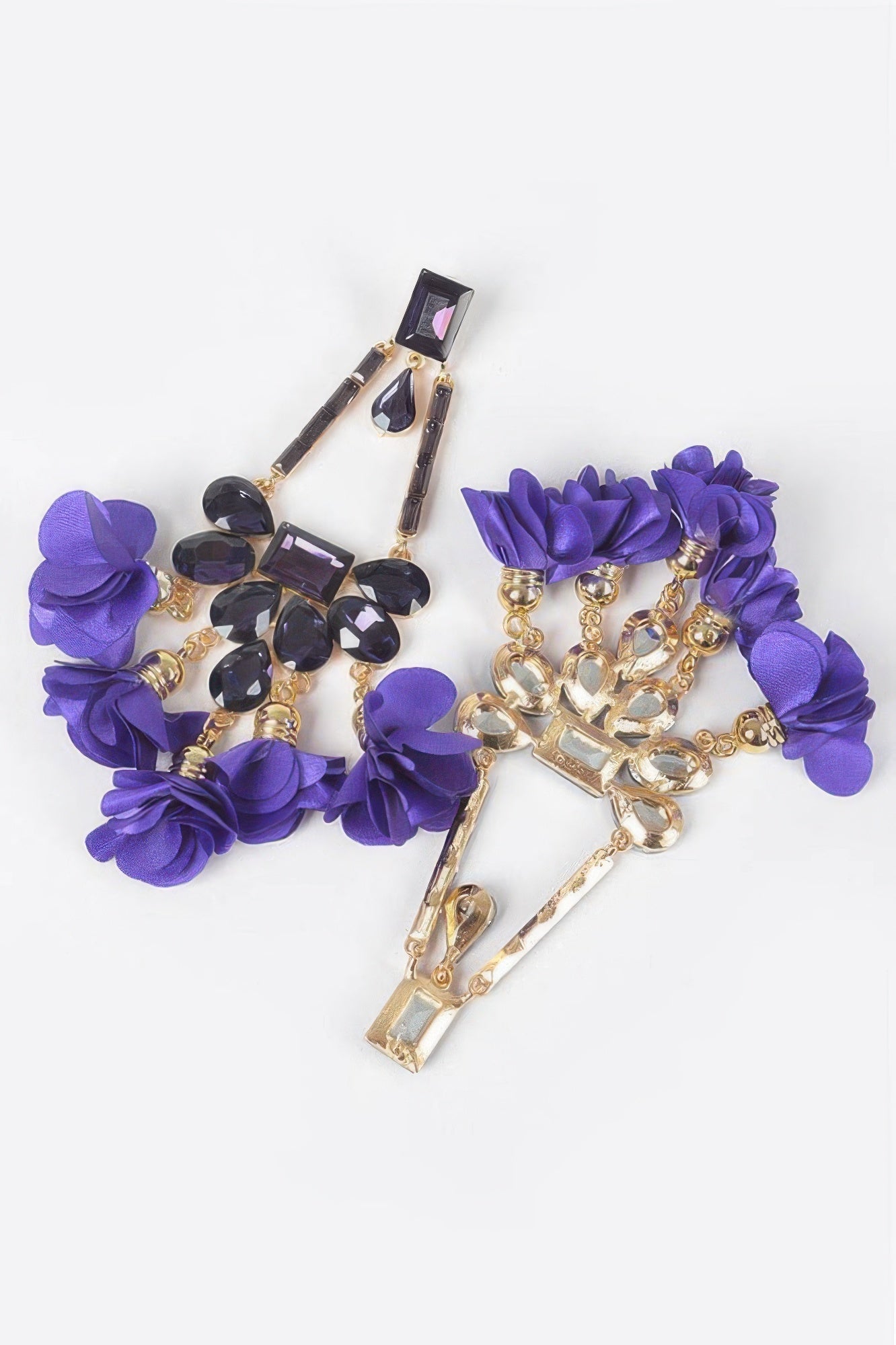 MEATPACKING Blossom Bling Rhinestone Party Drop Earrings: BYMANYC NY