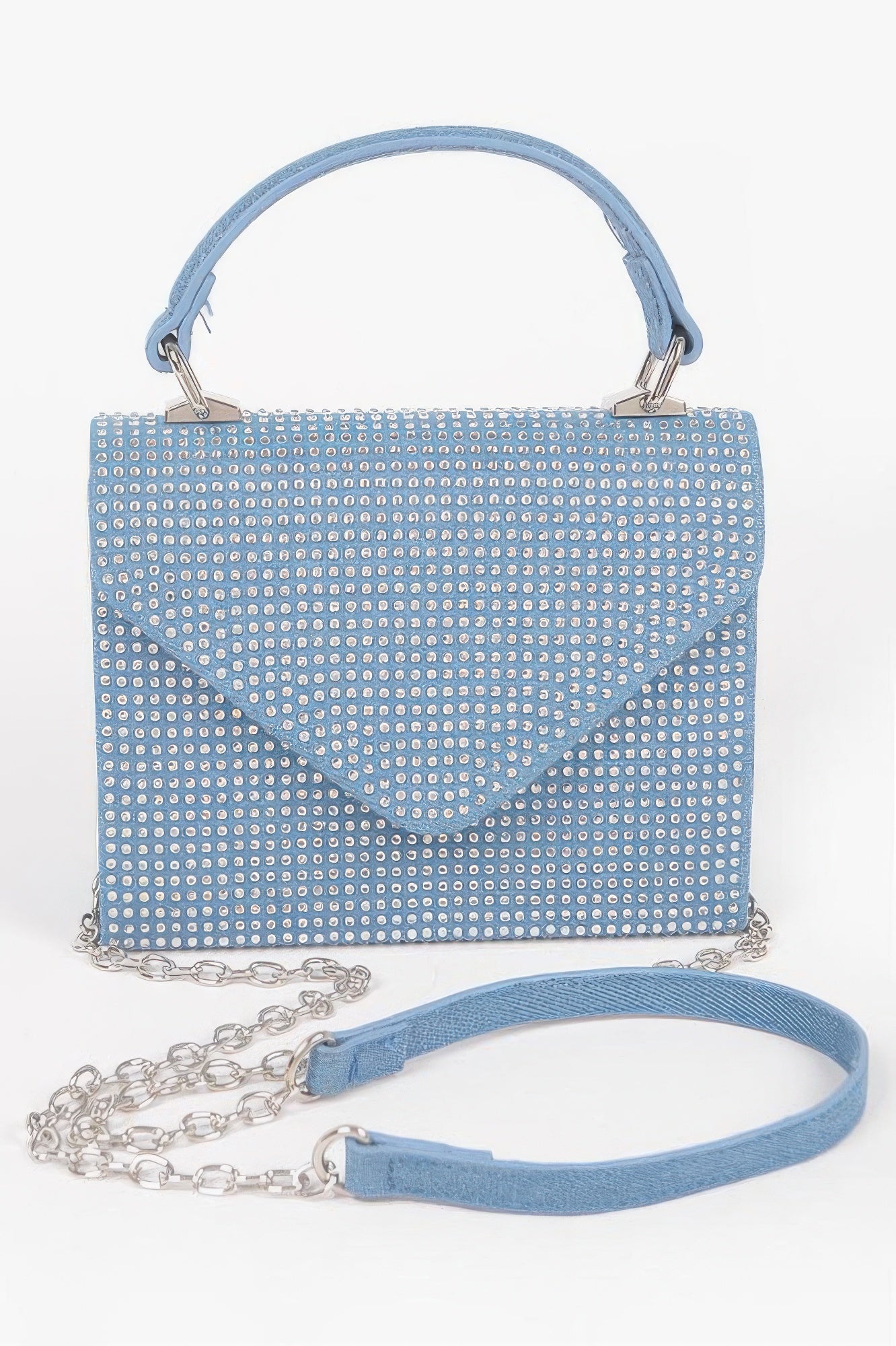 MEATPACKING Hot Fix Stone Denim Top Handle Bag: BYMANYC ® New York