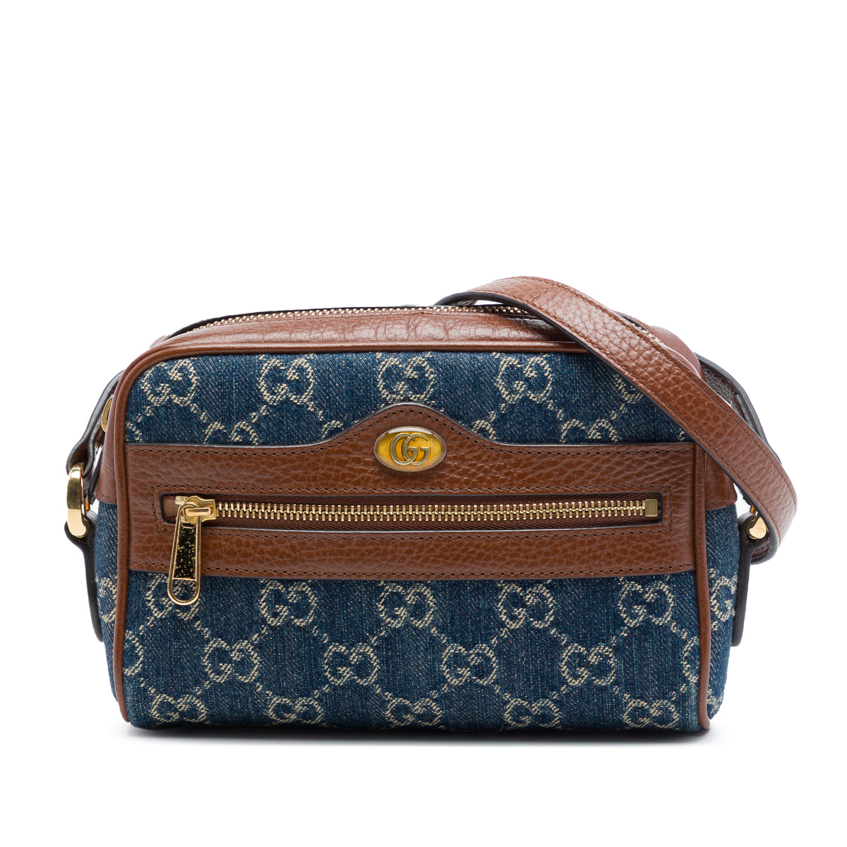 Mini Ophidia Crossbody Bag Denim Blue (Pre-Owned)