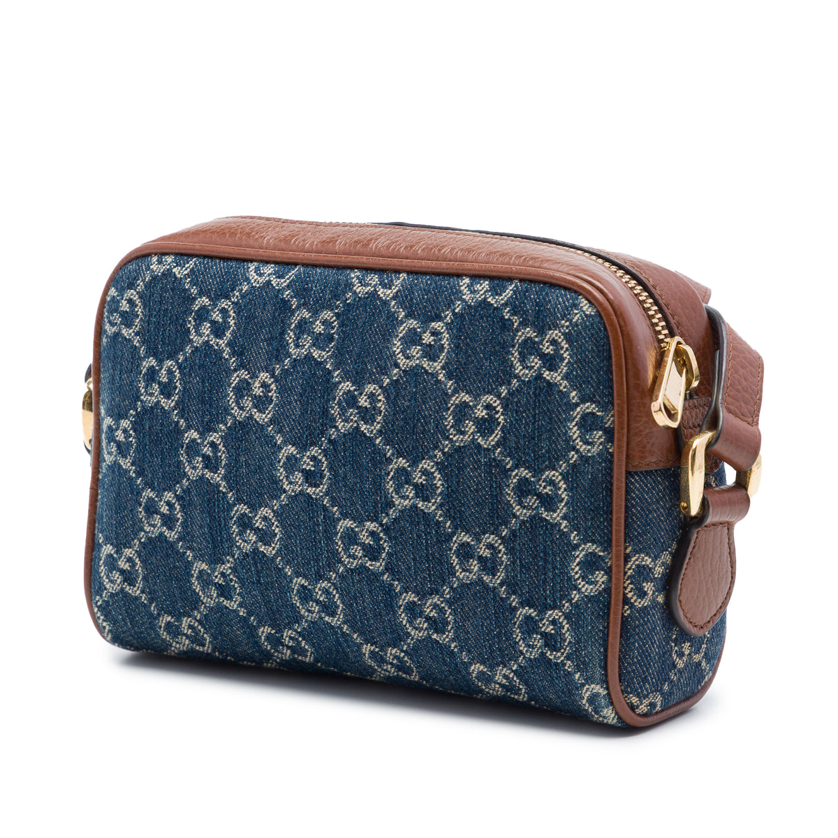 Mini Ophidia Crossbody Bag Denim Blue (Pre-Owned)