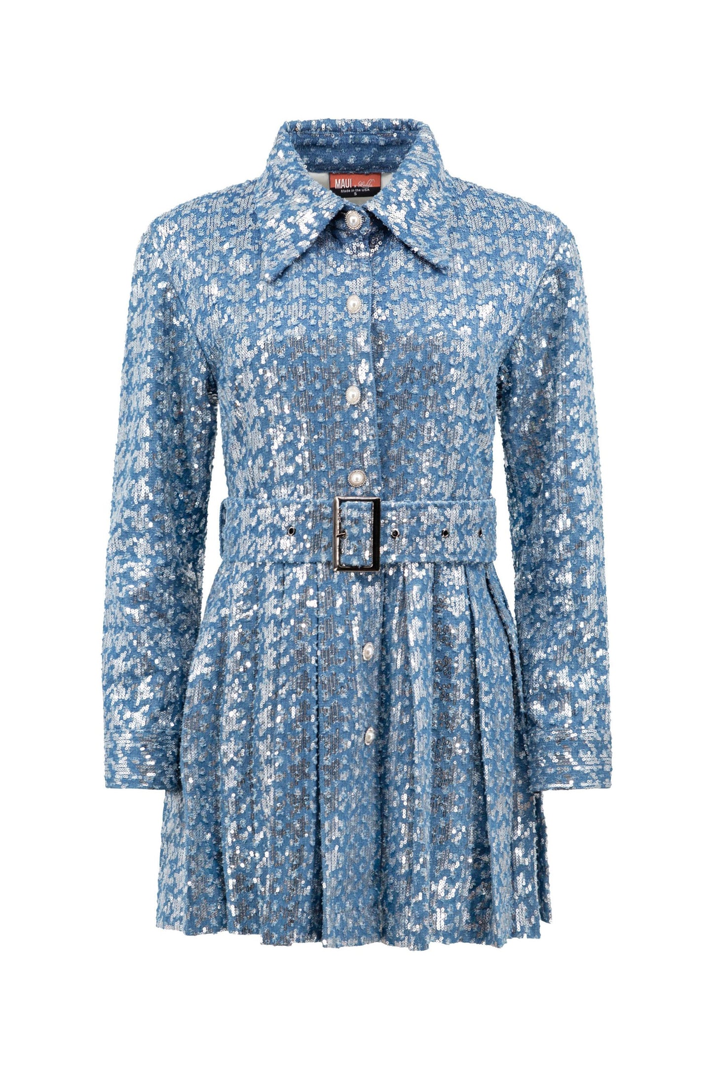 Michelle Sequin Denim Mini Dress