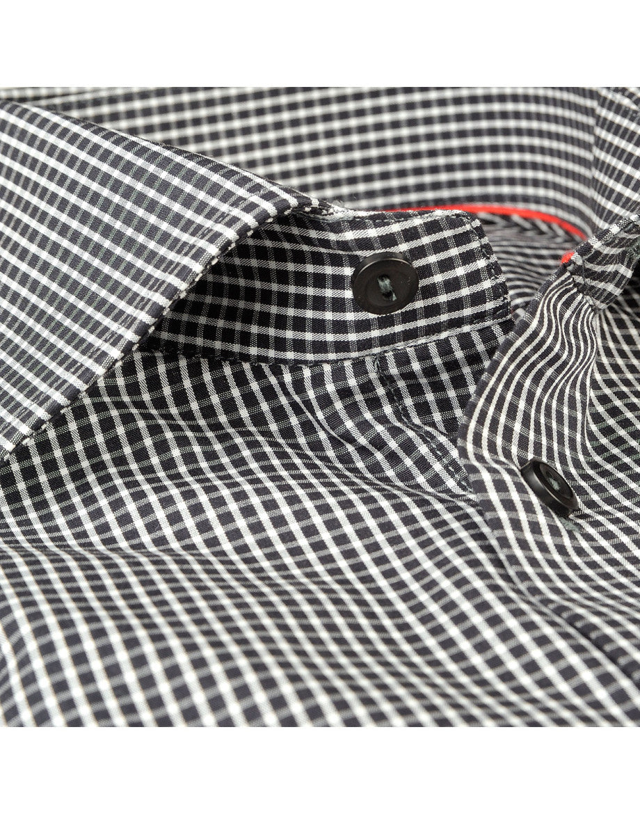 Made in Italy Dress Shirts// Black Check- contemporary fit