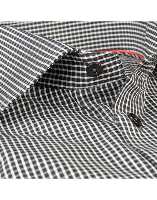 Made in Italy Dress Shirts// Black Check- contemporary fit
