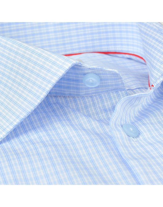Made in Italy Dress Shirts // Lt Blue Check - contemporary fit