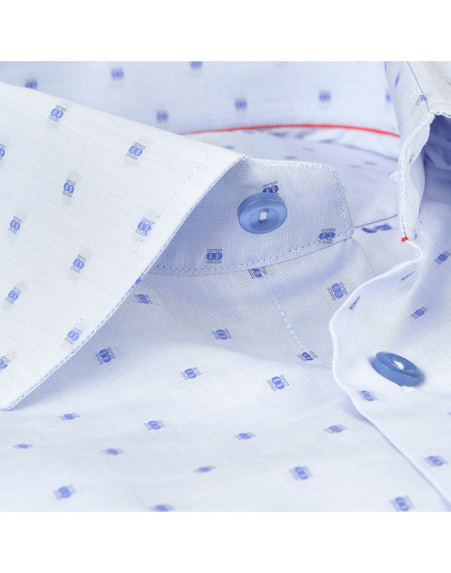 Made in Italy Dress Shirts// Lt Blue pattern - contemporary fit