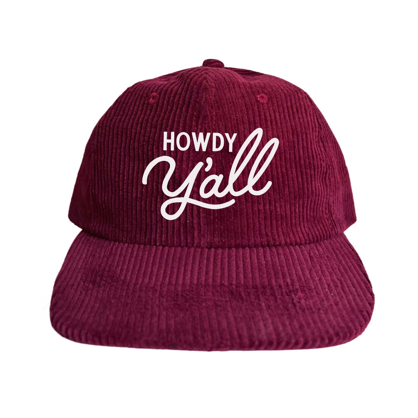 Howdy Y'all Cursive Corduroy Cap