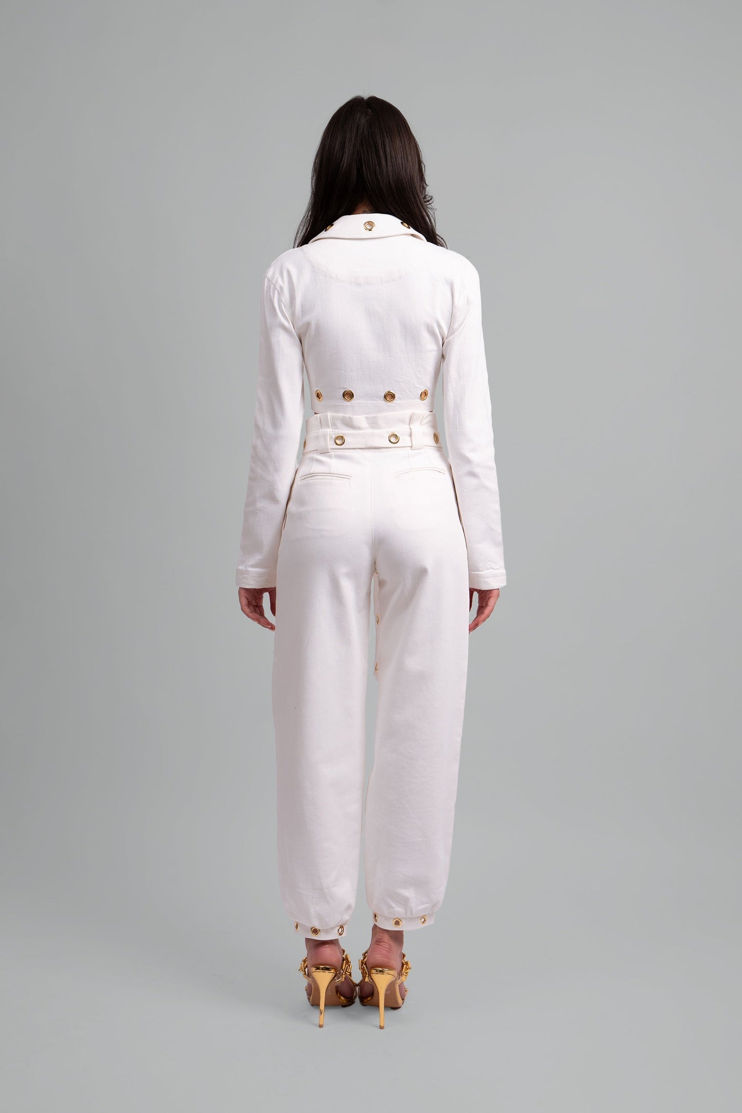 Elvadira Fitted Cropped Denim Set