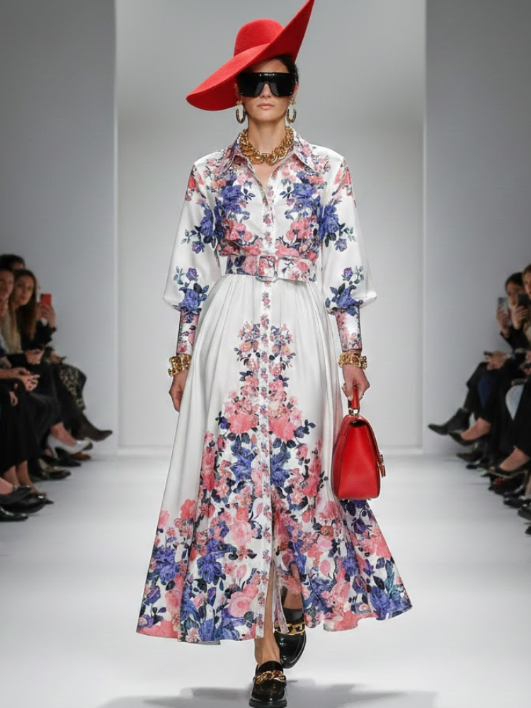 Maxi Dress New Collection BYMANYC ® New York Blooming Rose Floral Print