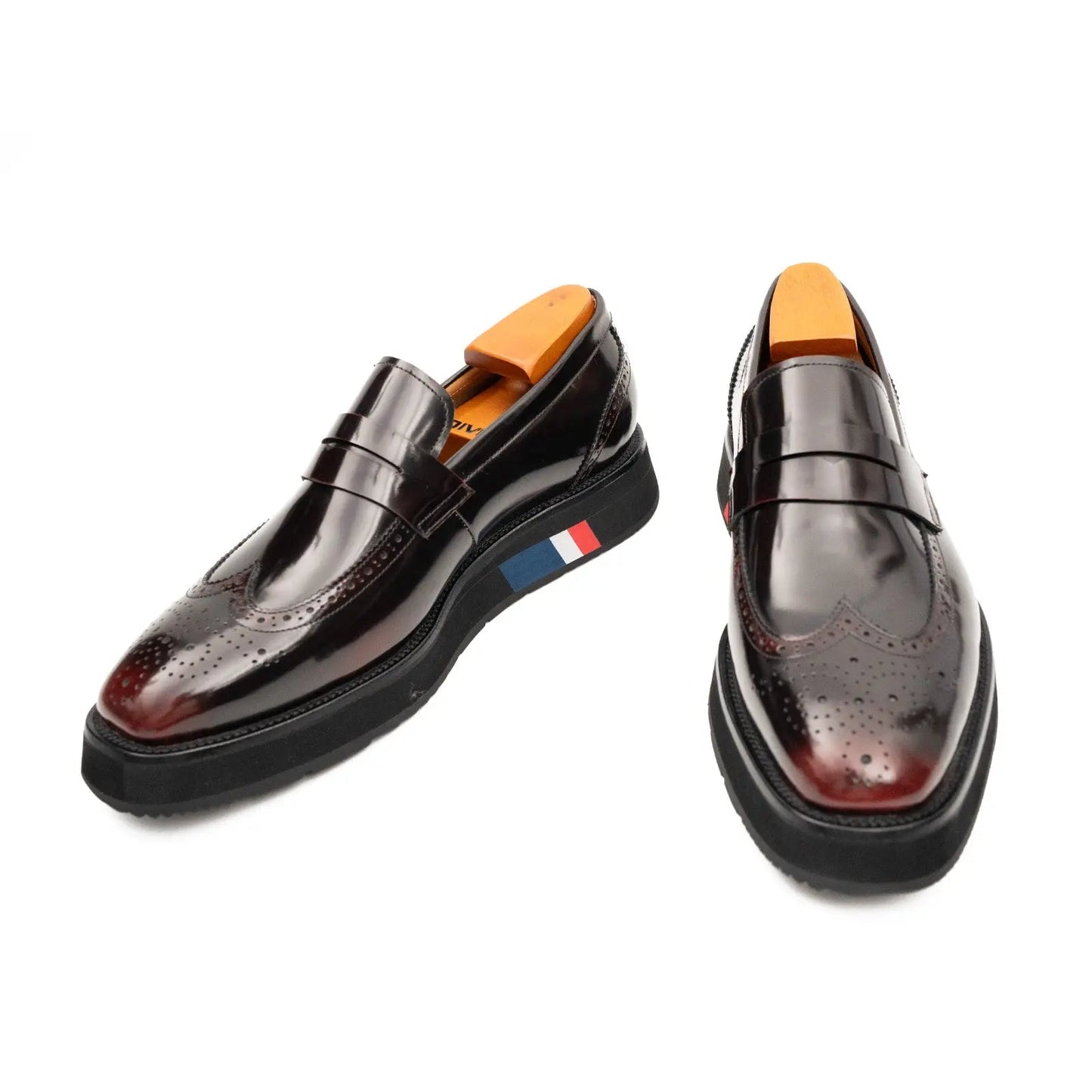 Men's Burgundy Leather Loafers