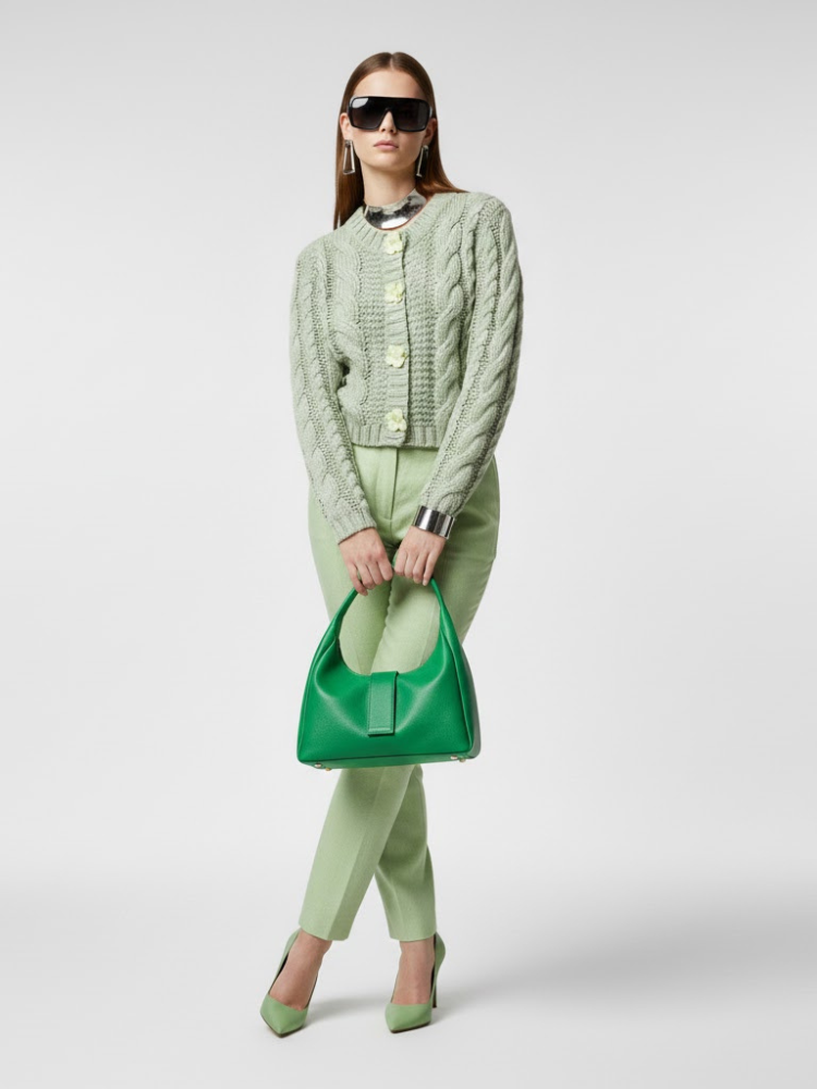 Mint Green Cable Knit Cardigan - TRIBECA: New Colección COUTURE in NOLITA - BYMANYC ® New York
