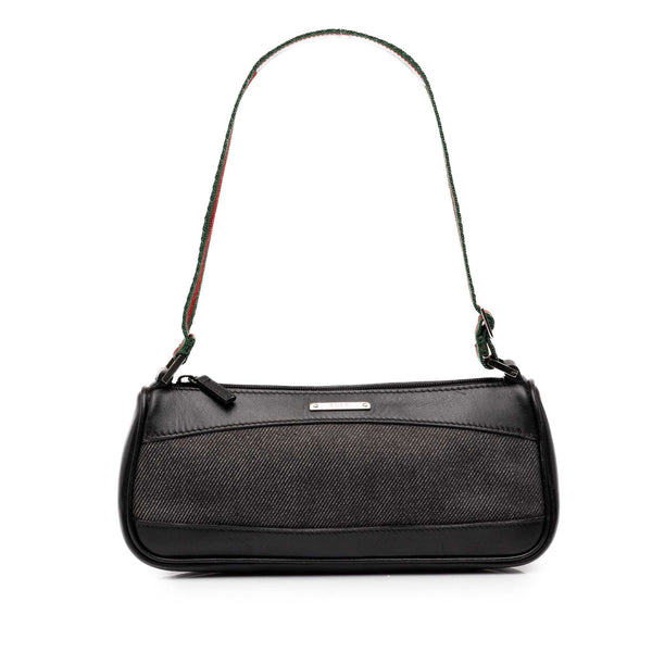 Shoulder Bag Denim Web Black (Pre-Owned)