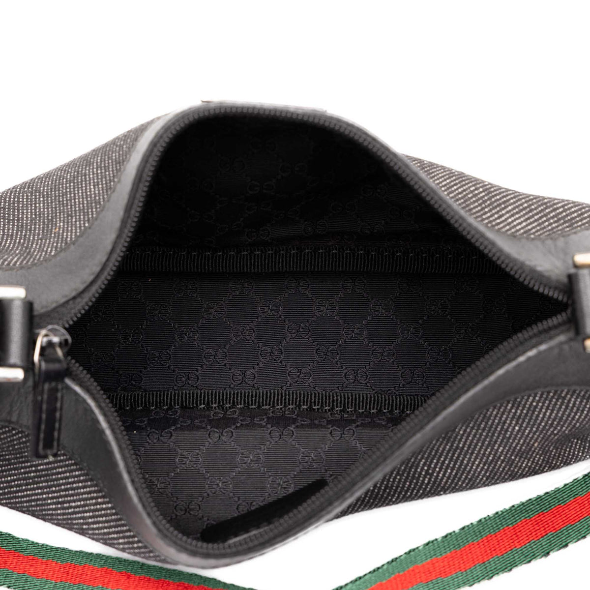 Shoulder Bag Denim Web Black (Pre-Owned)