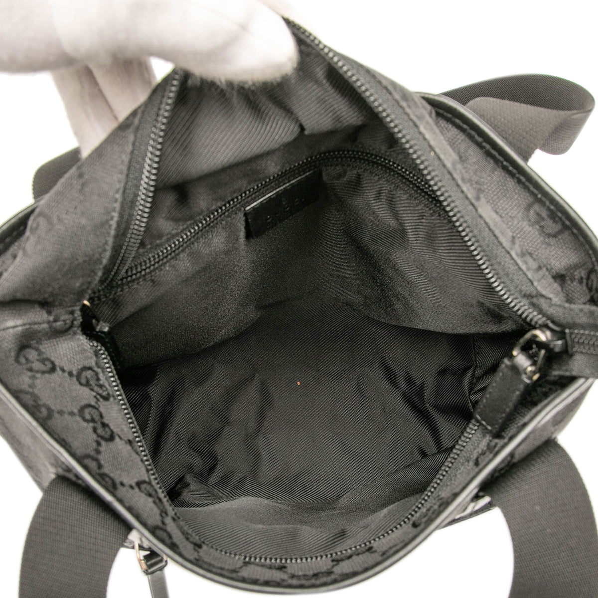 Tote Bag GG Denim Black (Pre-Owned)