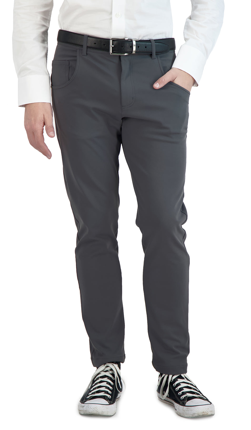 NEW & UPDATED Super - Stretch Men's Chinos //Casual// Dark Charcoal - Performance Collection
