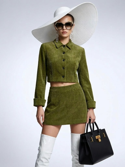 NOLITA Women's Corduroy Jacket & Skirt Set Prêt-à-Porter BYMANYC ® NY