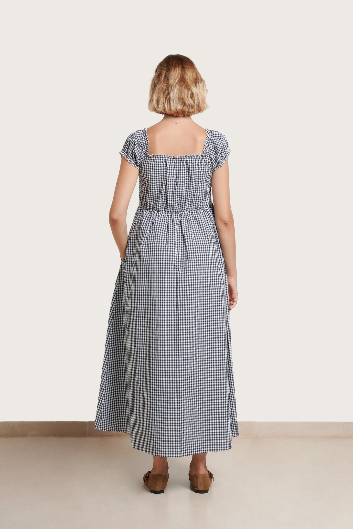 Lily Gingham Maternity & Nursing Dress