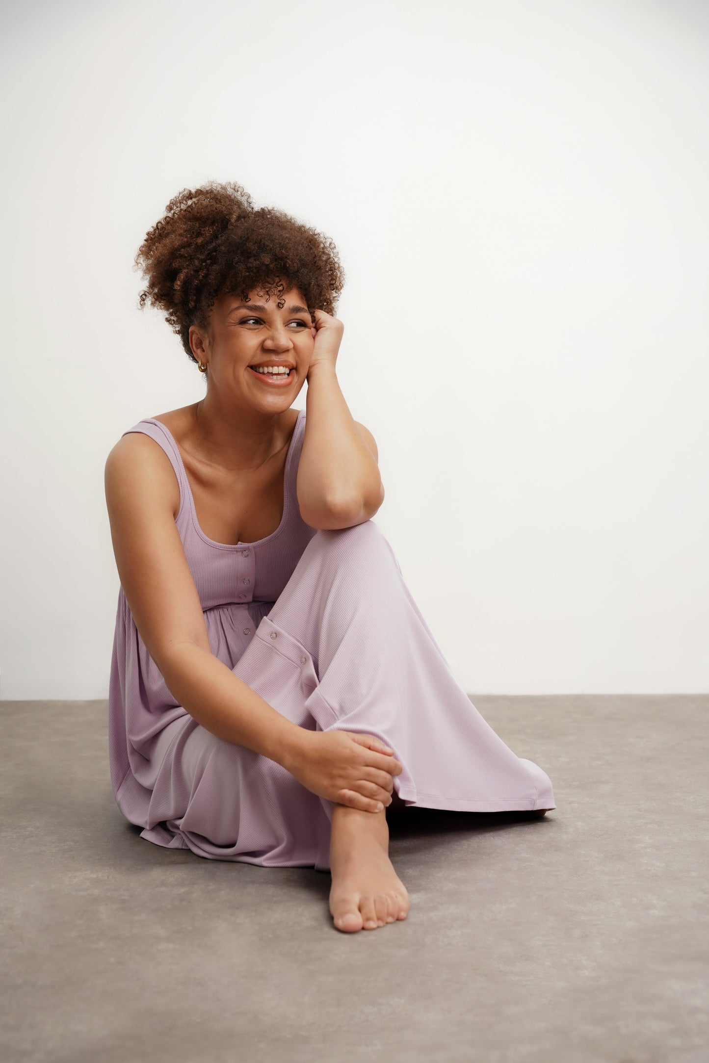 Ribbed Modal Henley Dress