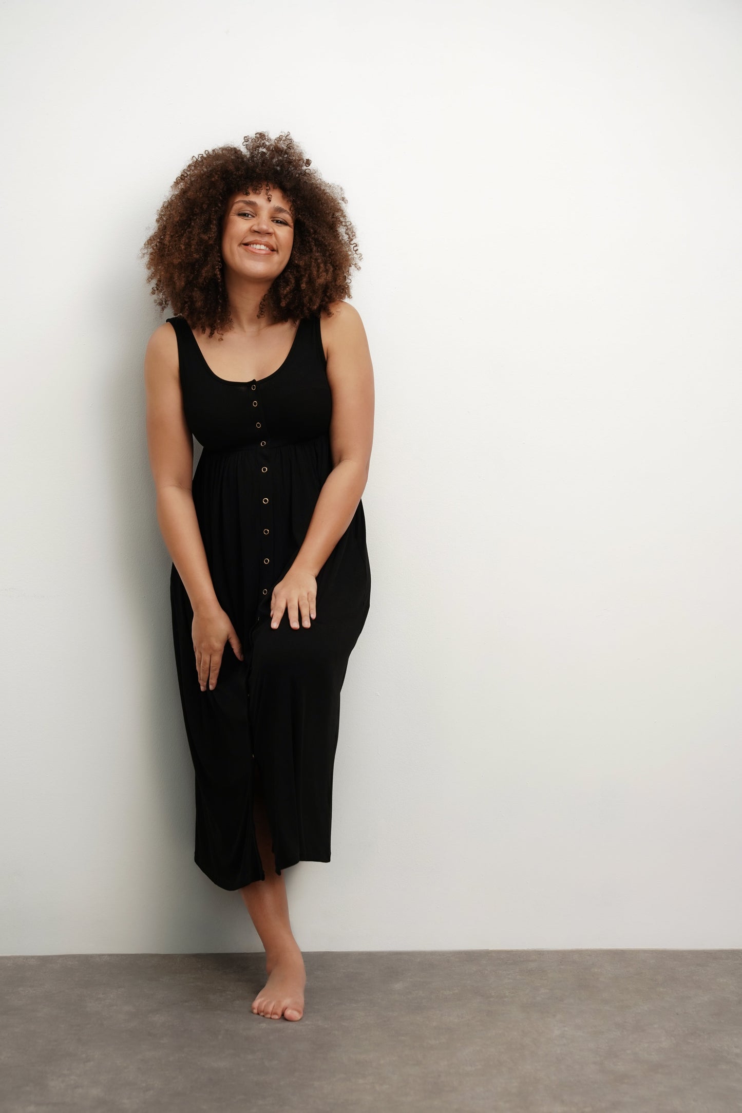 Ribbed Modal Henley Dress