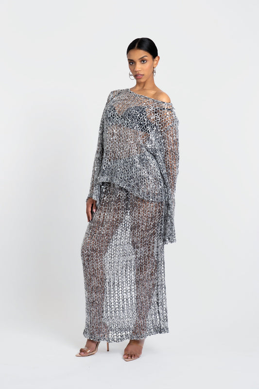 Naomi Sequin Two-Piece Skirt Set