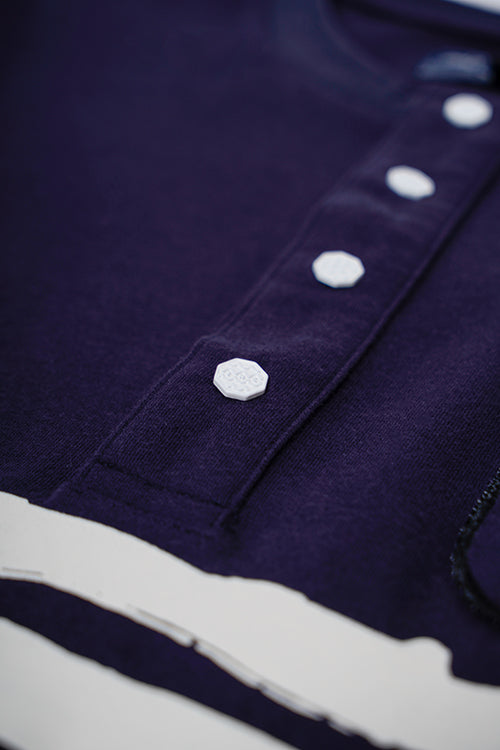 Striped Waves Henley Pocket Tee