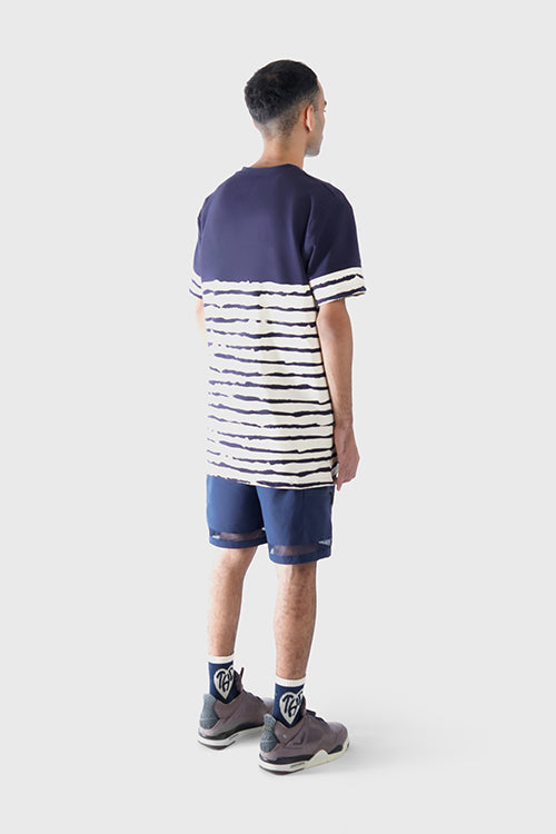 Striped Waves Henley Pocket Tee