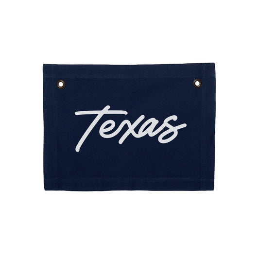 Texas Cursive Small Canvas Flag