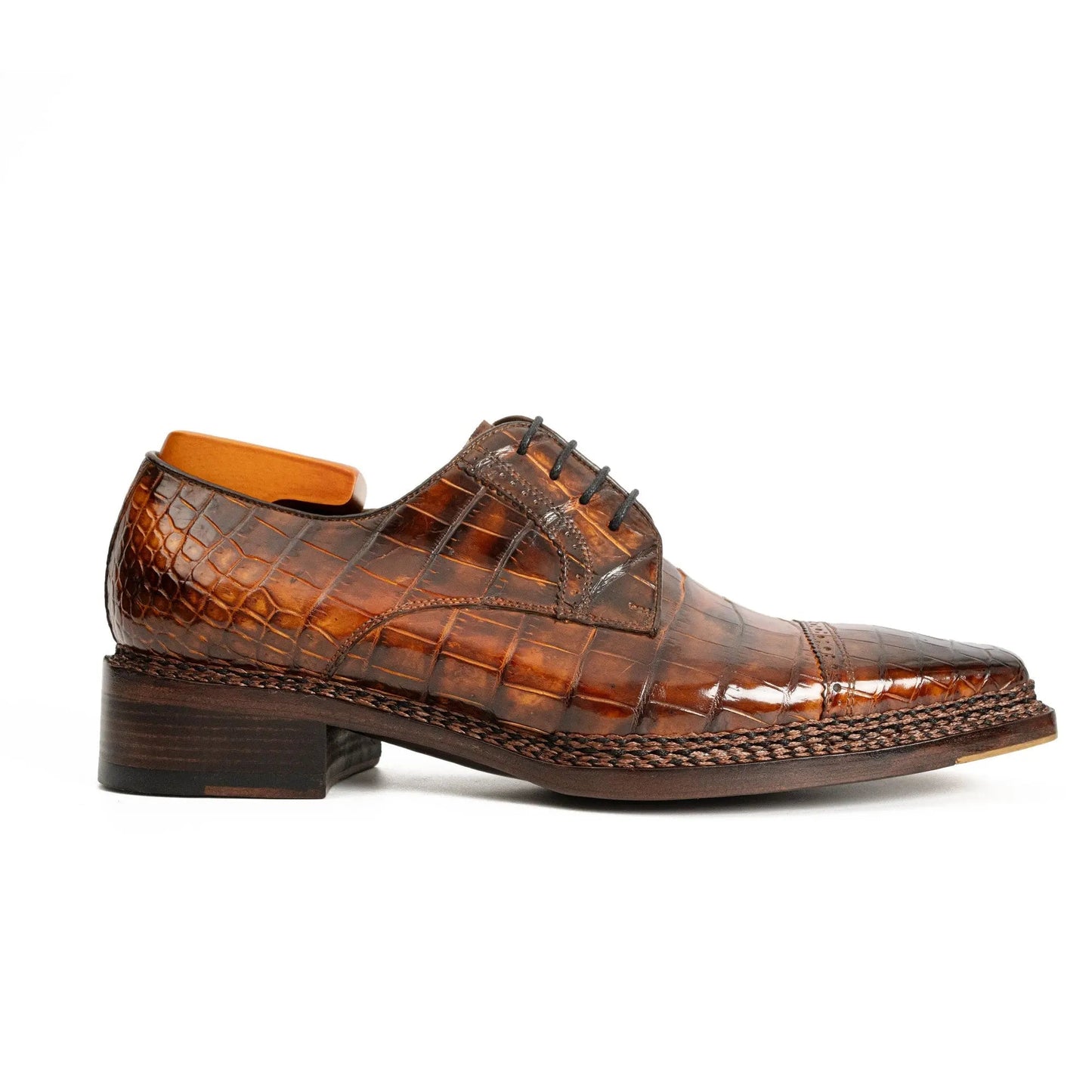 Norwegian-Stitched Nile Crocodile Derby Shoes