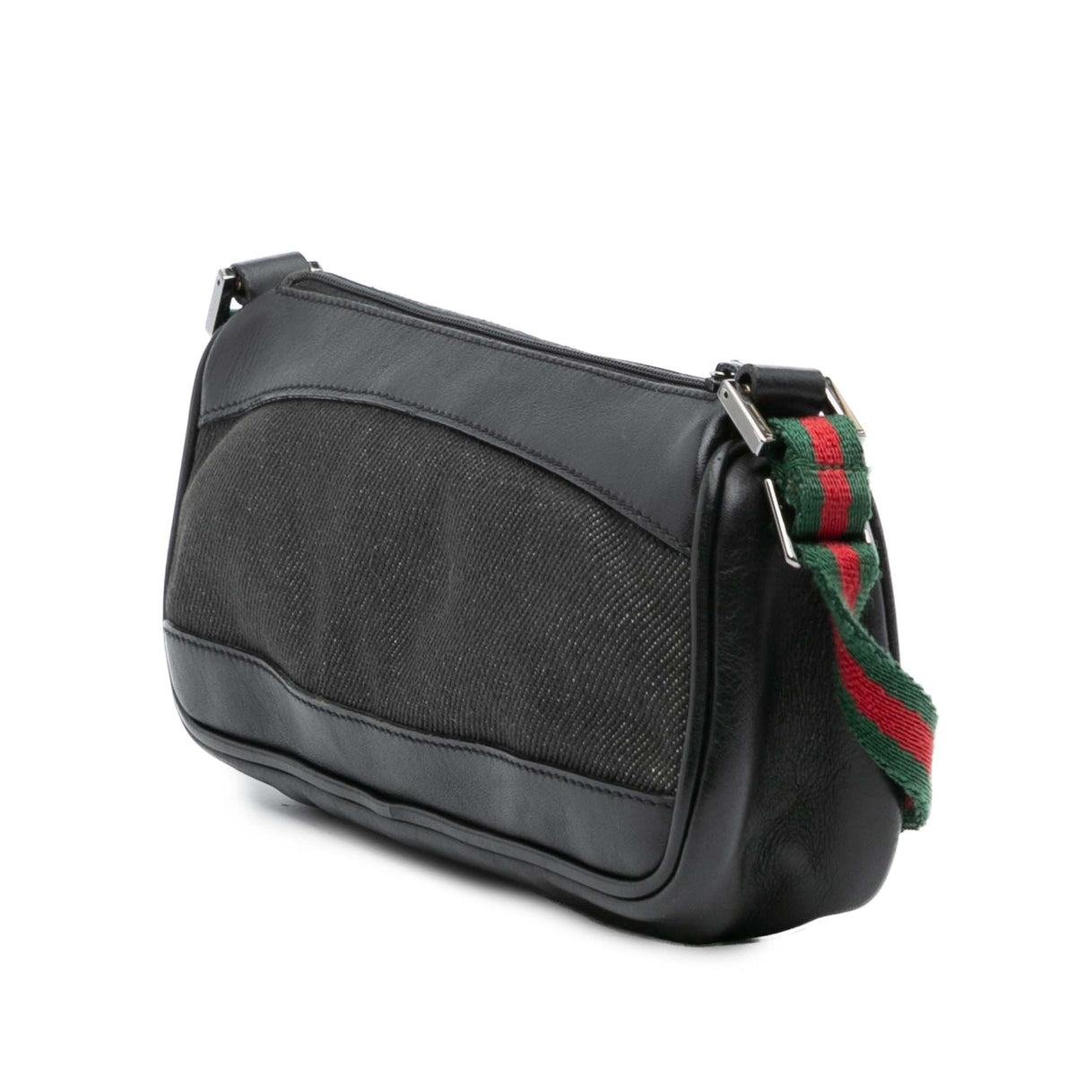 Shoulder Bag Denim Web Black (Pre-Owned)