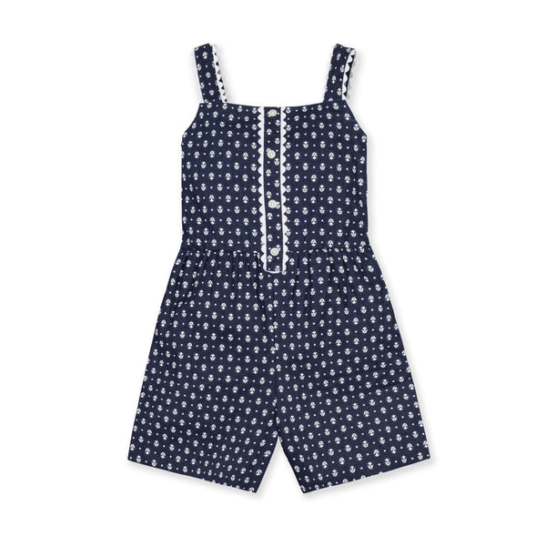 Scallop Trim Button Romper