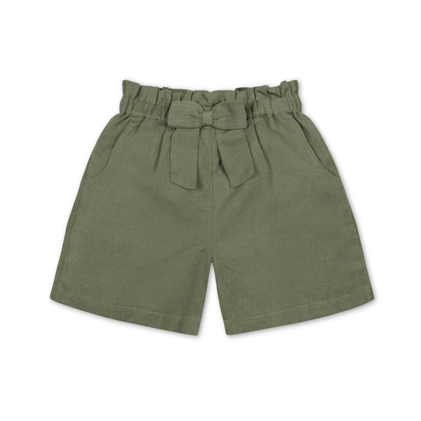 Linen Pull-On Paperbag Shorts