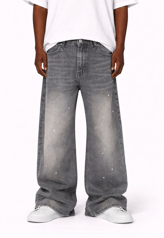 SLATE WIDEBOY SPLATTER DENIM