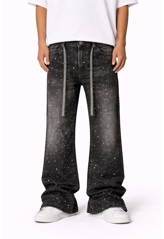 NOIR RHINESTONE DENIM