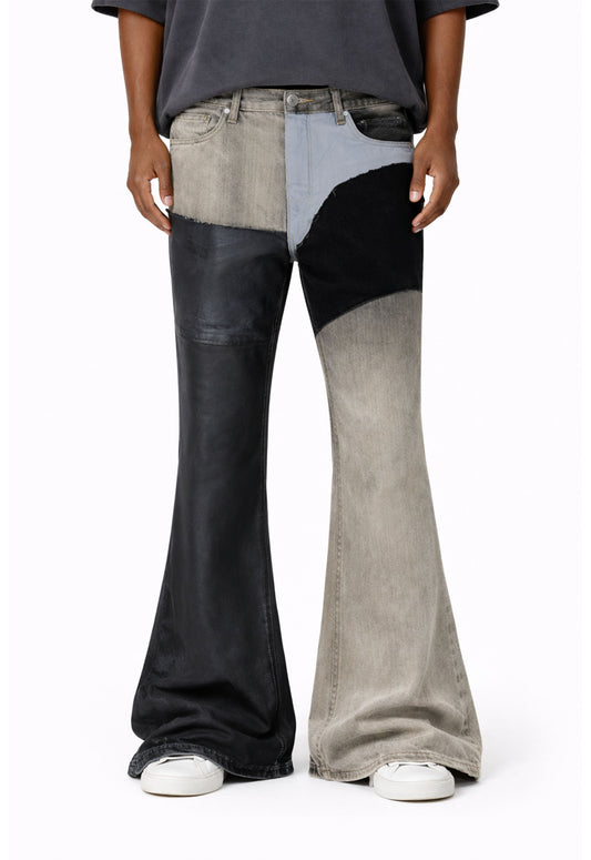 PATCHWORK FLARE DENIM