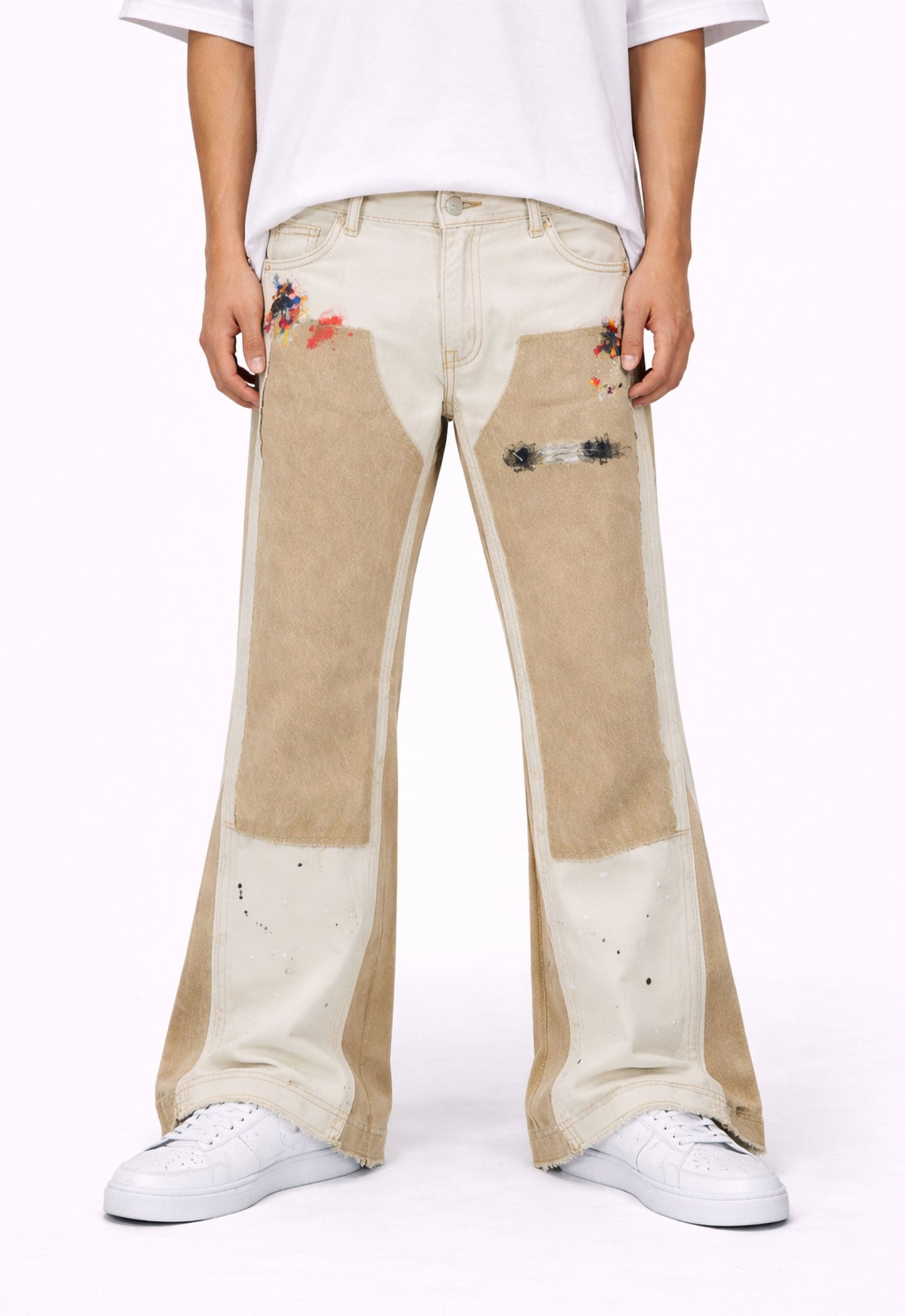 SAND SPLIT PAINTERS DENIM